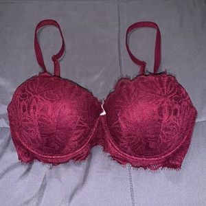 VS PINK Maroon Lace Push-up bra
